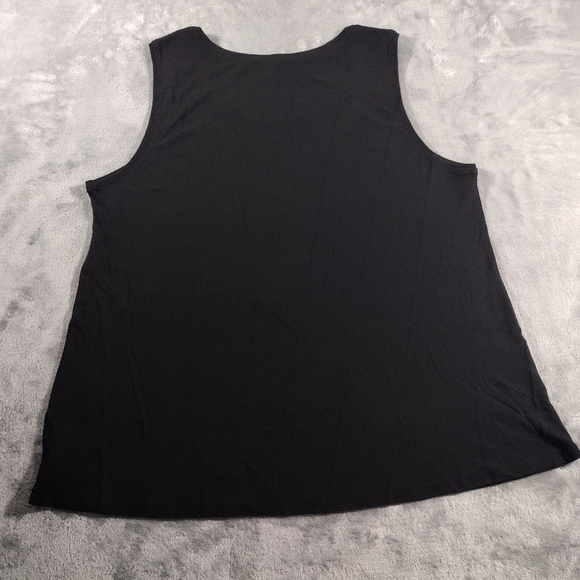 Eileen Fisher Womens Silk Sleeveless Scoop Neck Tank Blouse Black Size L NWOT - Picture 3 of 7
